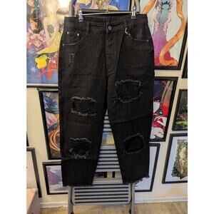 SOLD Disturbia Cobweb Distressed Denim Jeans Sz 8